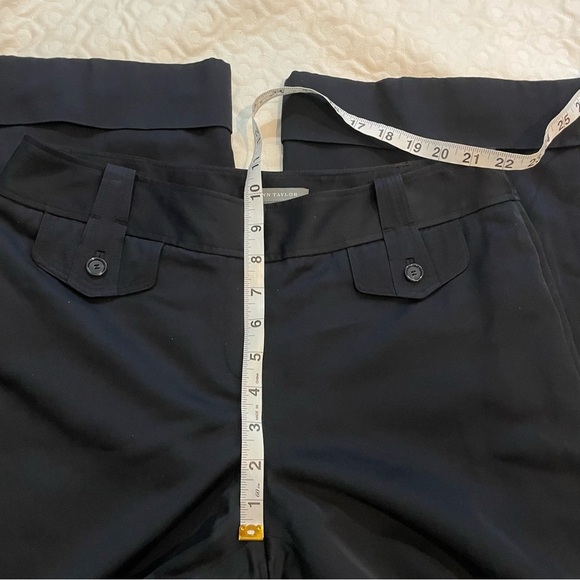 Ann Taylor Black Dress Pants Women’s 6 Wide Leg Button Side Pocket Cuffed Bottom - Picture 7 of 11